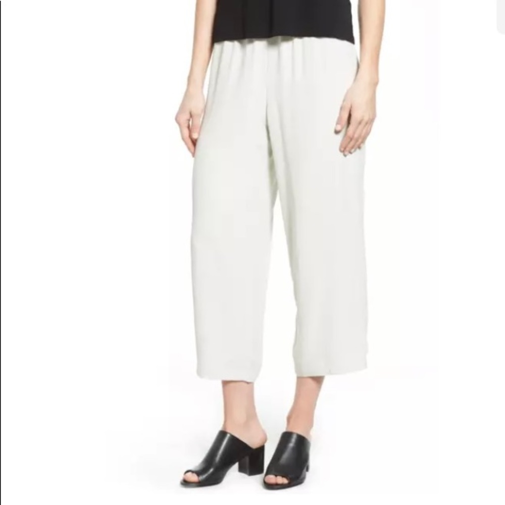 🤍New! Eileen Fisher Bone Straight Cropped Pants